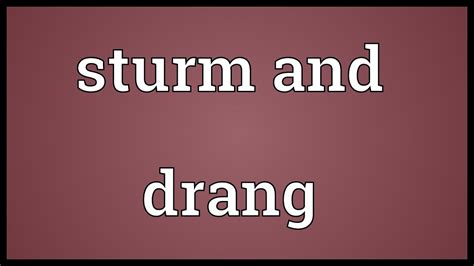 what is sturm and drang